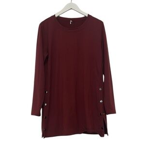 Ideology Burgundy Snap-Side Tunic, Large